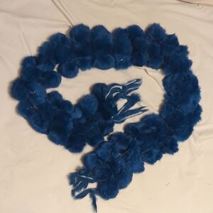 Luxurious Blue Fur Scarf